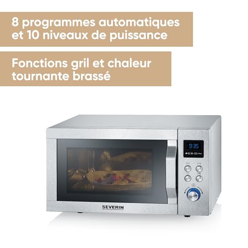 Severin MW 7774 Four Micro-ondes Inox avec Plateau à Pizza 25L