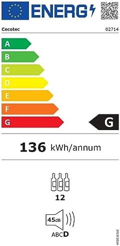 Cecotec Bolero GrandSommelier 830 Cave à Vin Thermoélectrique 8 Bouteilles