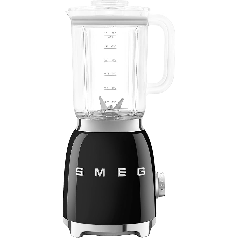 Smeg BLF03BLEU Blender Mixeur 1.5 L 4 Vitesses 800 W Noir