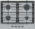 Bosch Série 6 PCP6A5I90 Plaque de Cuisson à Gaz Inox 4 Feux