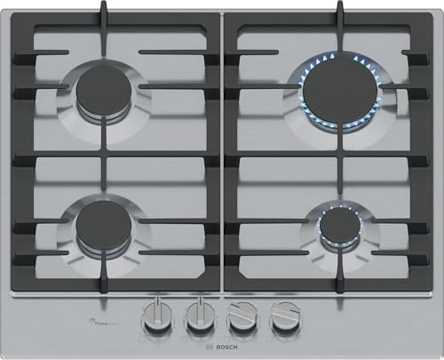 Bosch Série 6 PCP6A5I90 Plaque de Cuisson à Gaz Inox 4 Feux