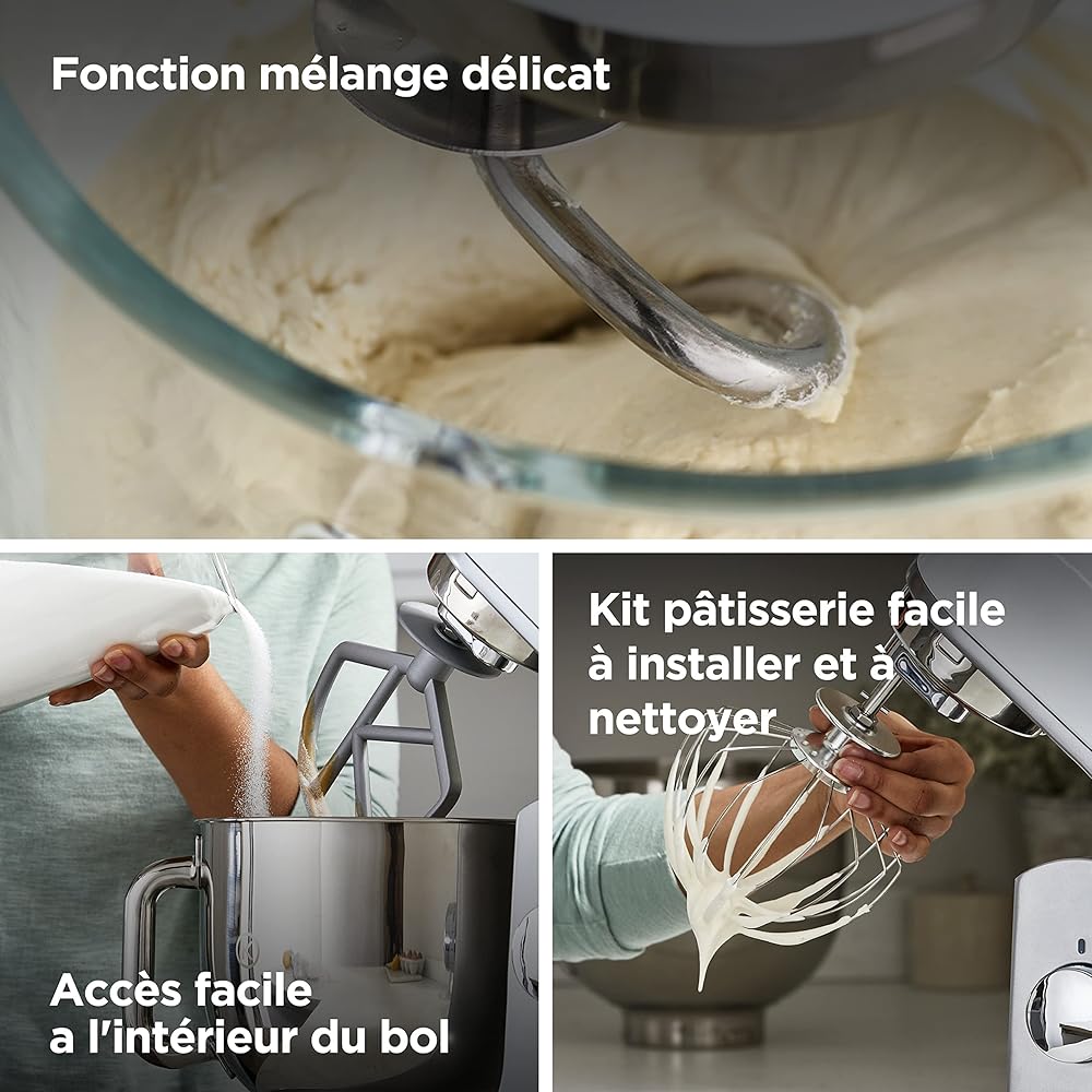 Kenwood kMix KMX750BK Robot Pâtissier Noir en Métal 1000W