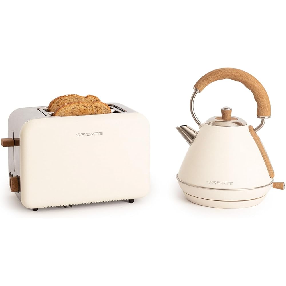 Create Pack Toast Retro et Kettle Retro Grille-Pain et Bouilloire 1.7 L