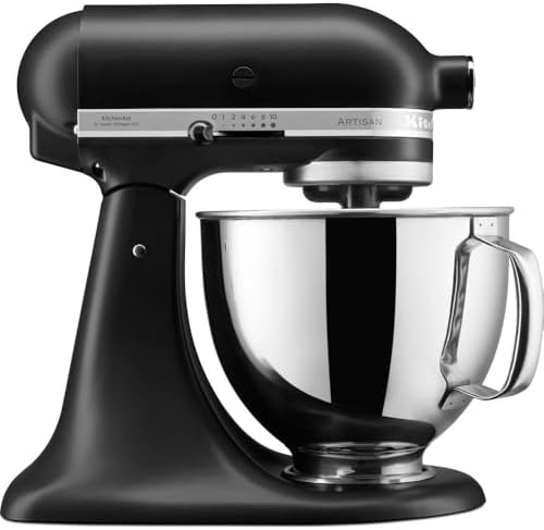 KitchenAid Artisan Robot Pâtissier à Tête Inclinable Noir Mat 4,8L