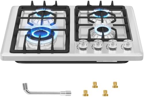 Table de Cuisson Encastrable Plaque Gaz 4 Feux Inox 60cm