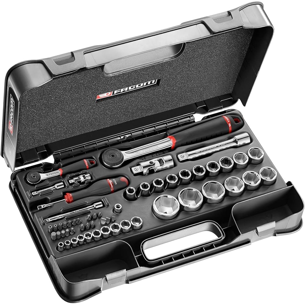 FACOM RS.161-2 Coffret Outils Clés à Douille et Cliquets 55 Pièces
