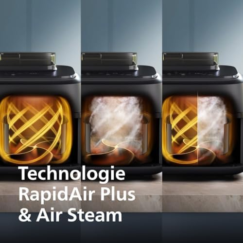 Philips Série 5000 NA550/00 Air Fryer Double Panier avec Vapeur 9L