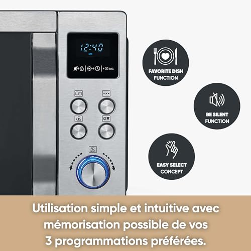 Severin MW 7774 Four Micro-ondes Inox avec Plateau à Pizza 25L