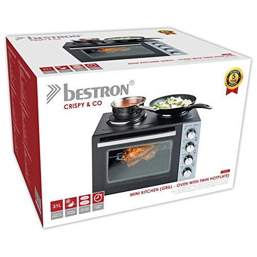 Bestron Cuisinière Mini-Four de Table avec Double Plaque de Cuisson