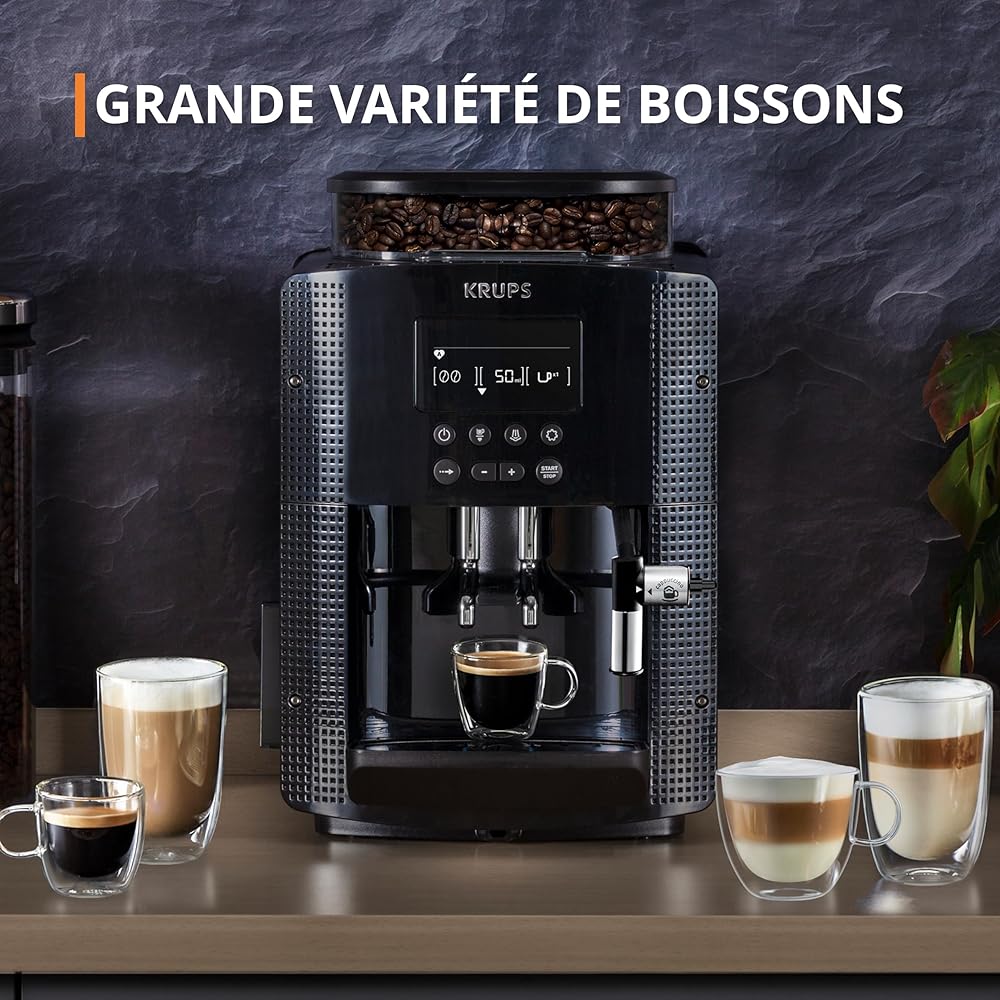 Krups Essential YY8135FD Machine à Café Grain Compacte Noire
