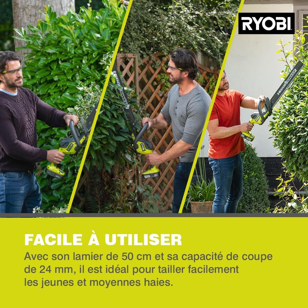RYOBI RY18HT50A-0 Taille-Haies Linea sans Fil 18V ONE+ Lames 50 cm