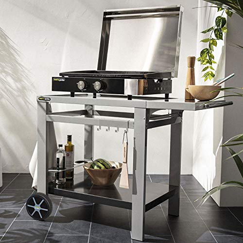 Cook'in Garden Finesta Plancha au Gaz 2 Brûleurs avec Capot
