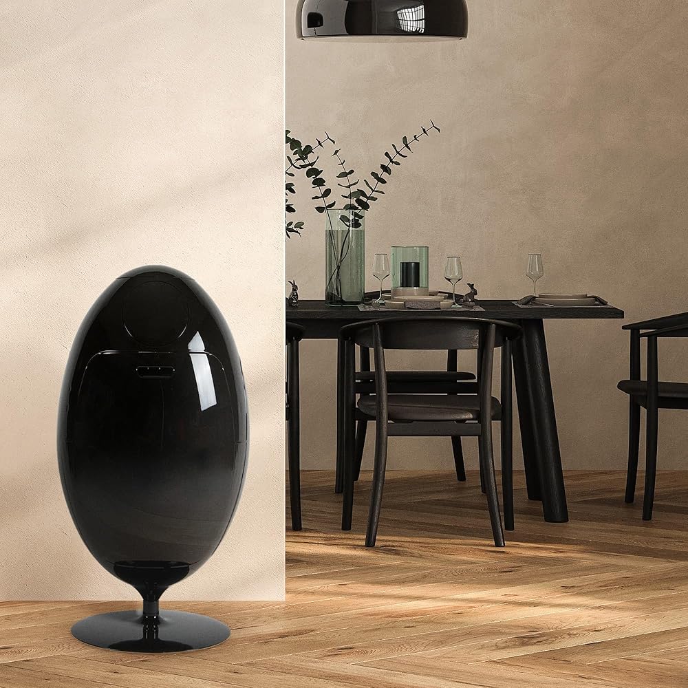 SoldiDesign Ovetto Poubelle de Recyclage Tri Sélectif 54 L Noir Brillant