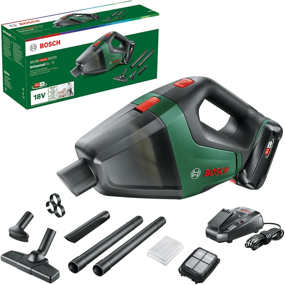 Bosch UniversalVac 18 Aspirateur à Main sans Fil avec Batterie 2,5 Ah