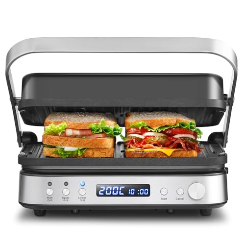 Amzchef Appareil de Cuisson Multifonction 4-en-1 Gril et Plancha