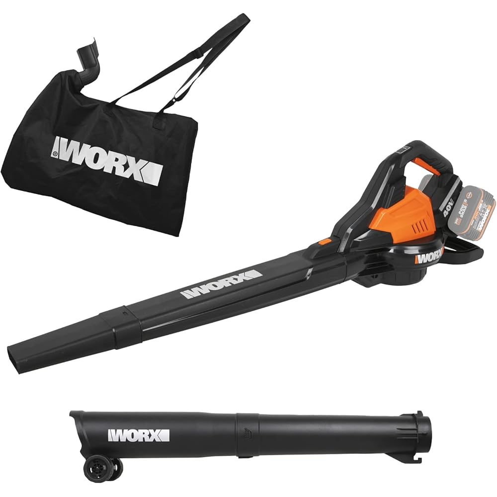 Worx WG583E.9 Aspirateur-Souffleur de Feuilles sans Fil Brushless 40V