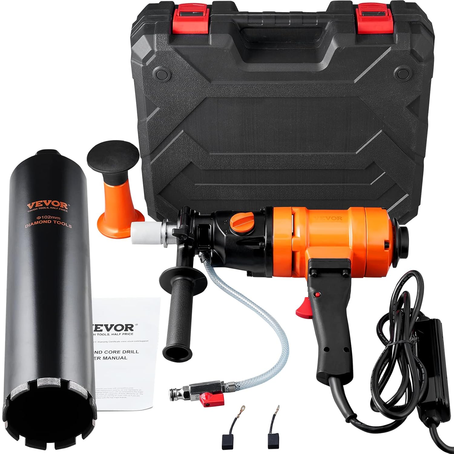 VEVOR Carotteuse à Diamant 1500 W Foreuse Béton Vitesse 1100/2400 tr/min