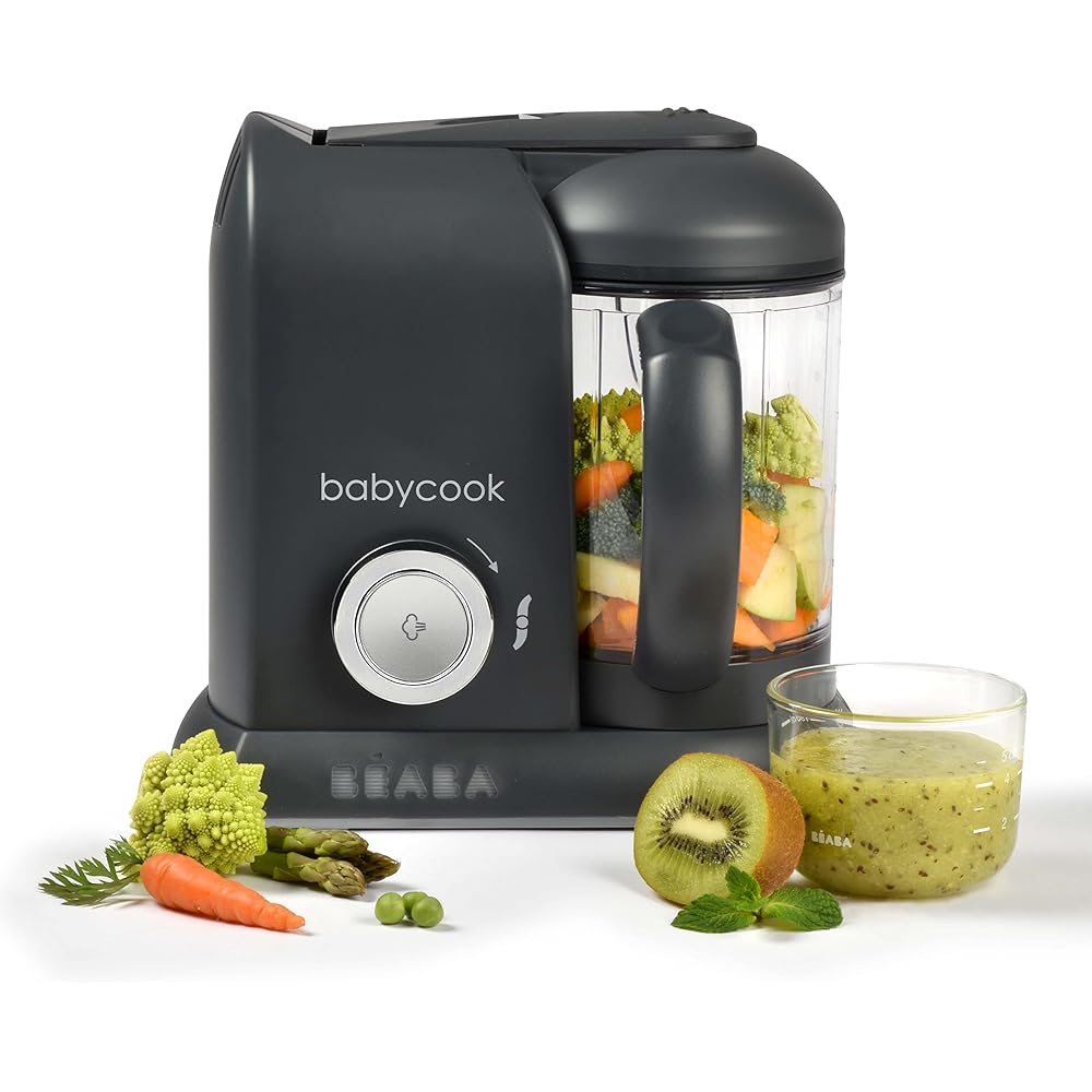 Beaba Babycook Solo Robot Bébé 4 en 1 Cuiseur Vapeur et Mixeur Gris