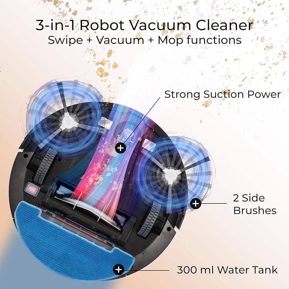 Venga! VG RVC 3000 Robot Aspirateur Laveur de Sol Silencieux