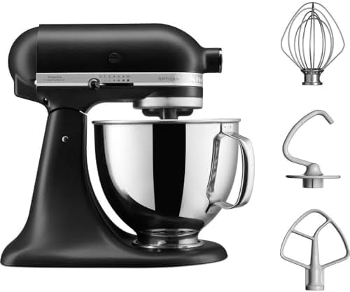 KitchenAid Artisan Robot Pâtissier à Tête Inclinable Noir Mat 4,8L