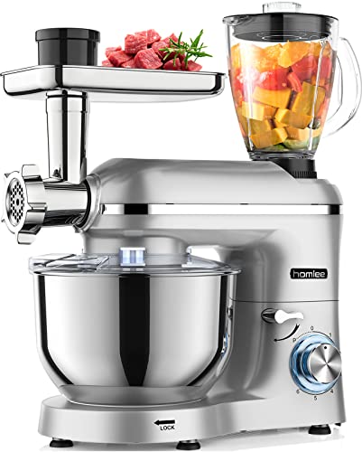 Homlee Robot de Cuisine Multifonctions 3-en-1 Pâtissier et Blender