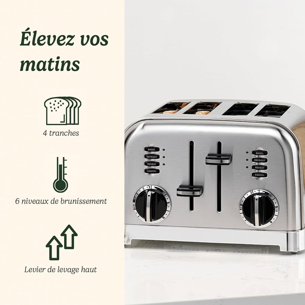 Cuisinart Grille-pain 4 Tranches en Acier Inoxydable