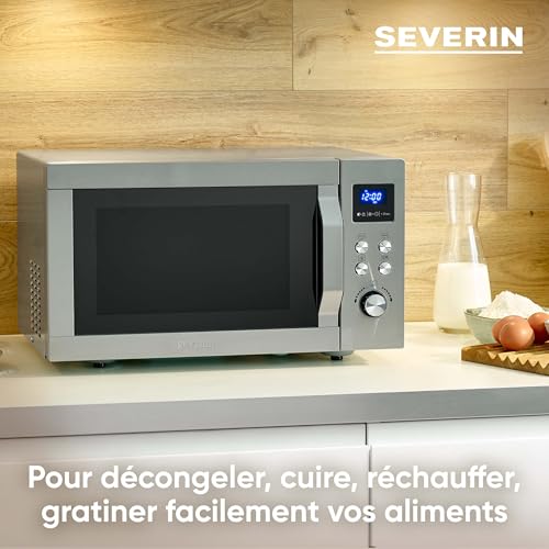 Severin MW 7774 Four Micro-ondes Inox avec Plateau à Pizza 25L