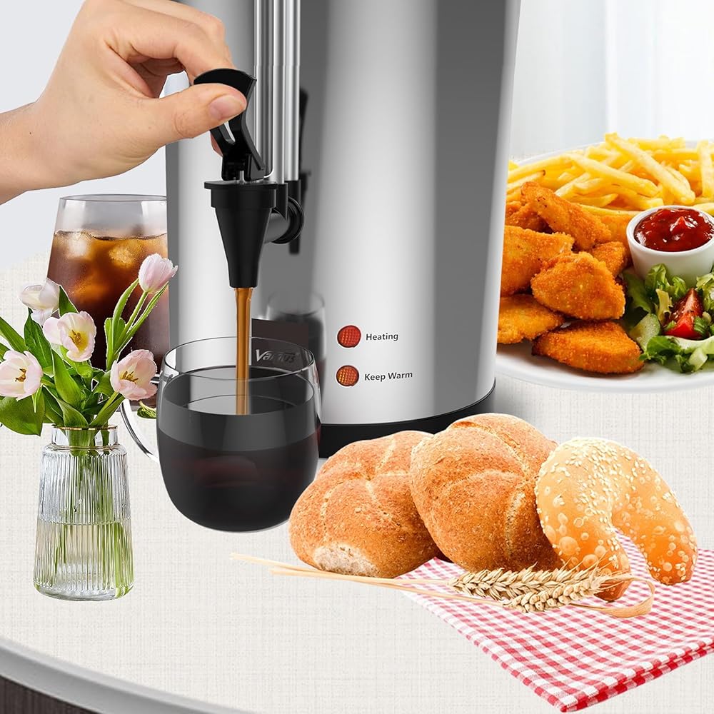 Valgus Percolateur à Café Professionnel en Acier Inoxydable 16L