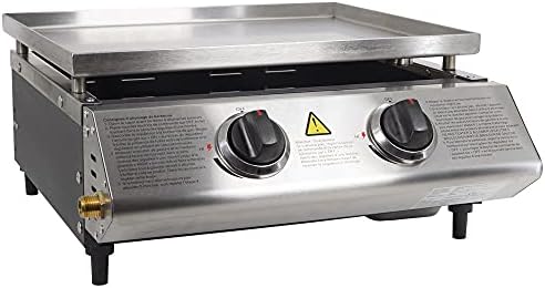 Eurotel Plancha à Gaz Professionnelle en Acier Inox 6,3 kW