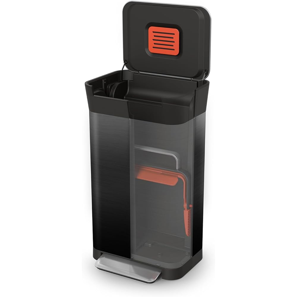 Joseph Joseph Titan Poubelle de Cuisine Compacteur de Déchets 30 L Noire