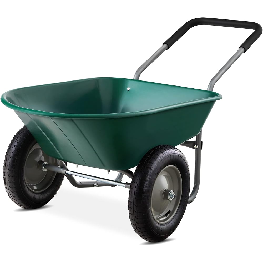 Home Yard Rover Brouette de Jardin Double Roue Multi-usages