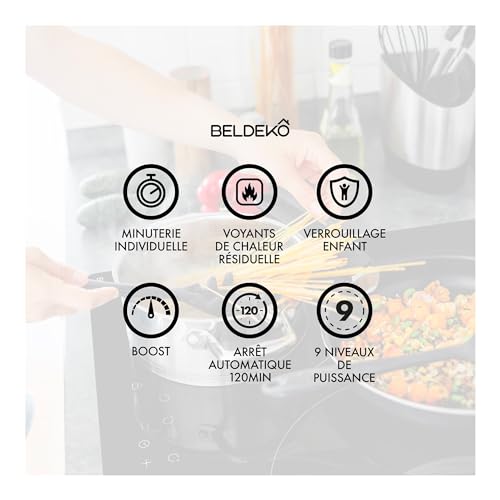 Beldeko Plaque de Cuisson Induction Encastrable 3 Feux 5500W