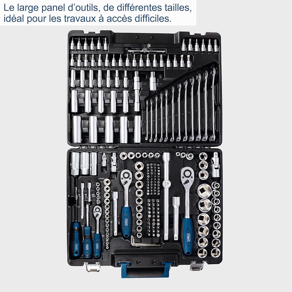 Scheppach TB217 Atelier Mobile Coffret à Outils Complet 217 Pièces