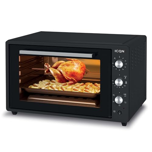 ICQN Mini Four Électrique Anthracite Noir Très Grande Capacité 60L