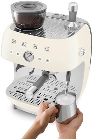 Smeg EGF03CREU Machine à Café Expresso Manuelle avec Broyeur