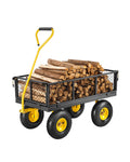 VEVOR Chariot de Jardin Remorque Métallique Tractable Maille Amovible 226 kg