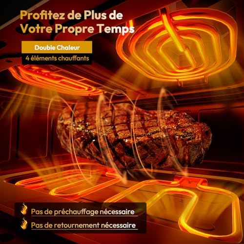Llivekit Air Fryer Double Cavité Friteuse sans Huile 12-en-1 10L