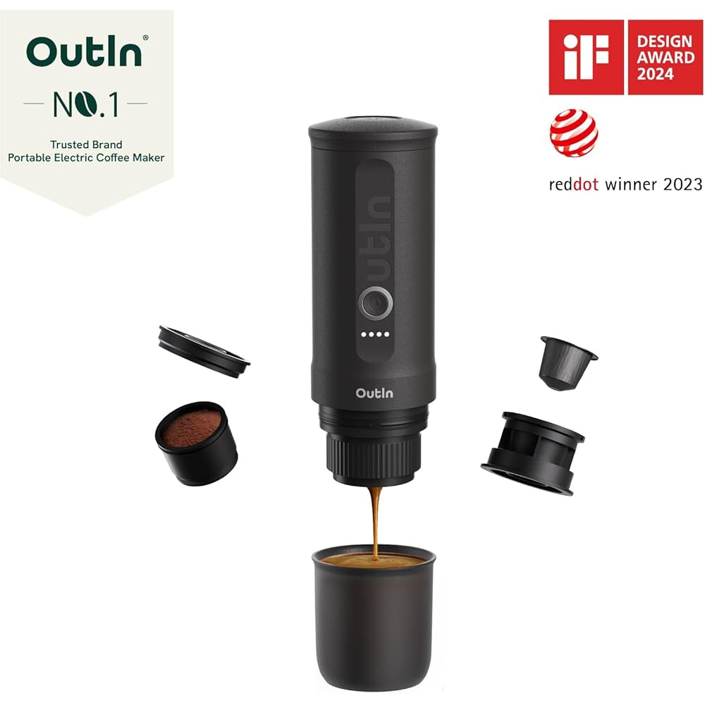 Outin Nano Machine à Expresso Électrique Portable Auto-Chauffante