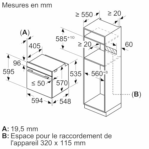 Bosch Série 4 HBA553BV3F Four Électrique Encastrable Blanc