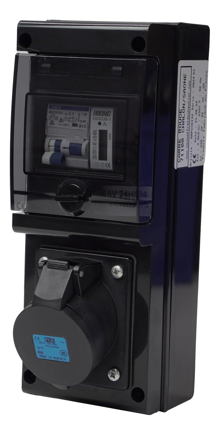 Carré Rouge Borne de Recharge Véhicule Électrique IP65 7 kW 32A