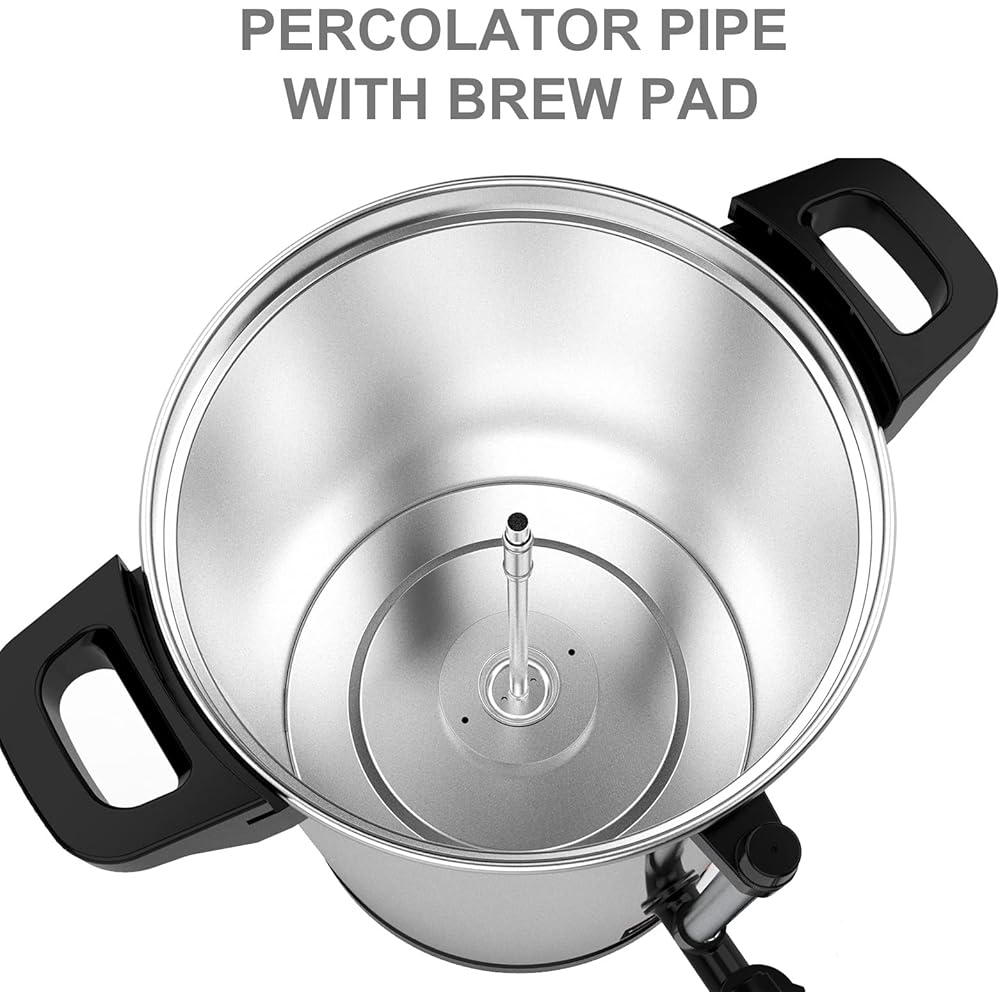 Valgus Percolateur à Café Professionnel en Acier Inoxydable 16L