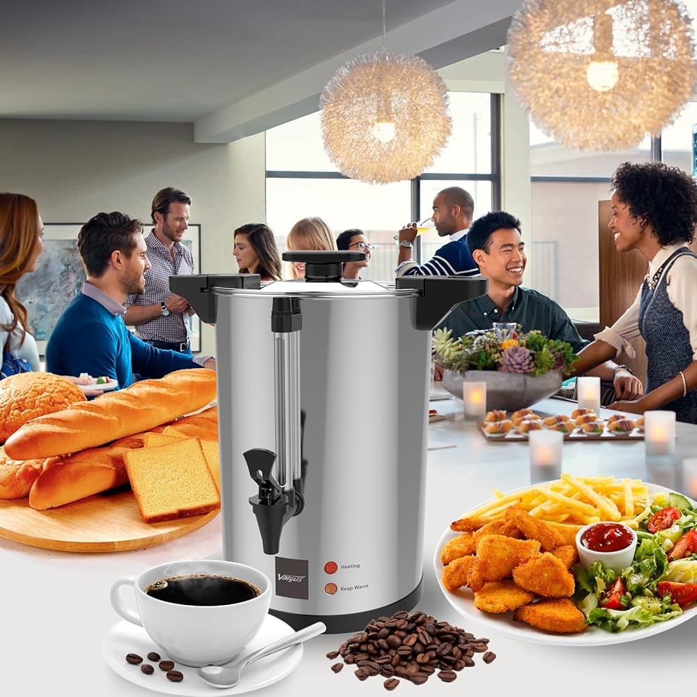 Valgus Percolateur à Café Professionnel en Acier Inoxydable 16L