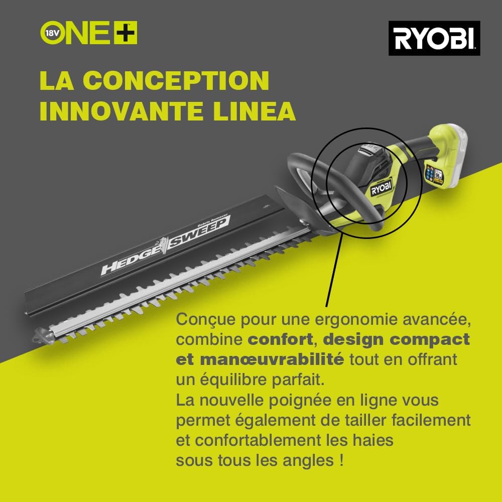 RYOBI RY18HT50A-0 Taille-Haies Linea sans Fil 18V ONE+ Lames 50 cm