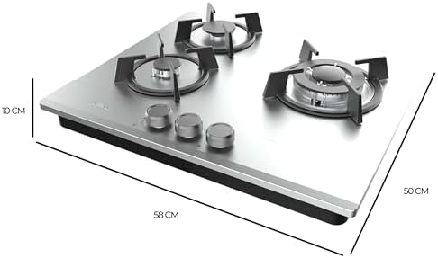 Cecotec Bolero Squad G 3200S Plaque de Cuisson à Gaz Inox 3 Feux