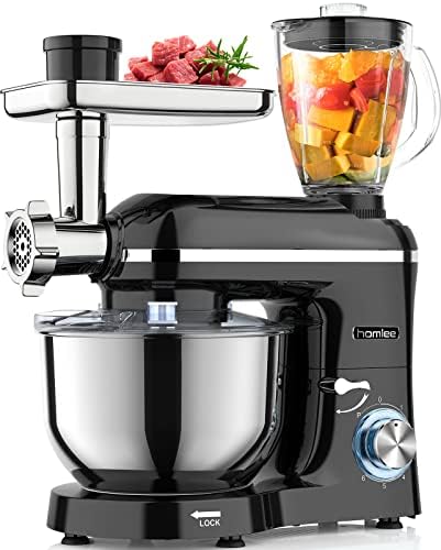 Homlee Robot Pâtissier Multifonctions 3-en-1 1800W Bol 5,5L