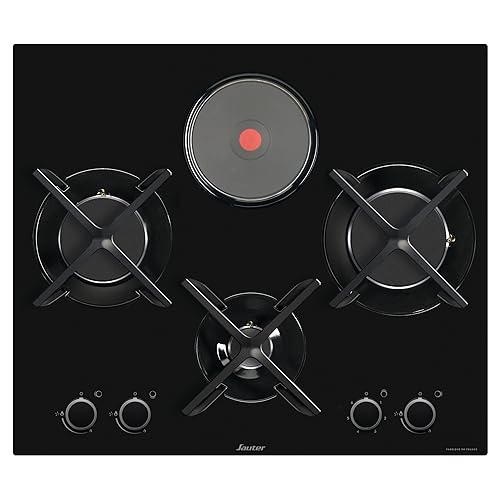 Sauter SPG9465MB Plaque de Cuisson Mixte Gaz et Électrique Noire