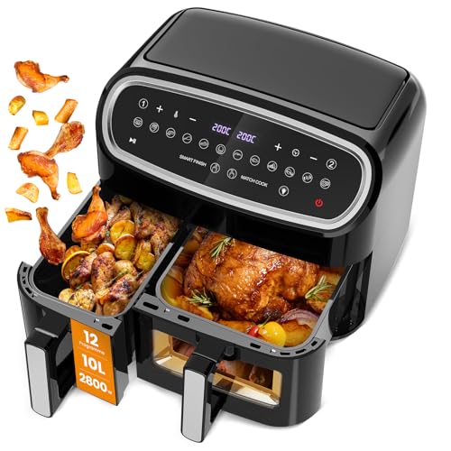 Friteuse sans Huile Double Tiroir Air Fryer Tour Format XXL 10L
