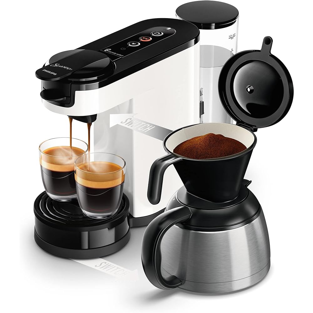 Philips Senseo Switch Machine à Café 2-en-1 Dosettes et Filtre 1 L