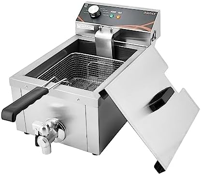 Dulnice Friteuse Électrique Professionnelle Inox avec Robinet de Vidange