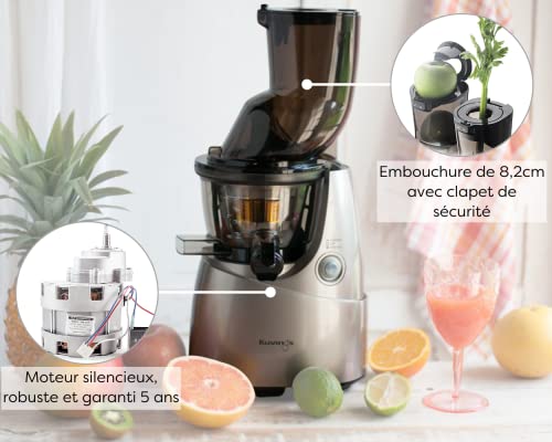 Kuvings B9700 Extracteur de Jus Vertical à Rotation Lente Gris Mat